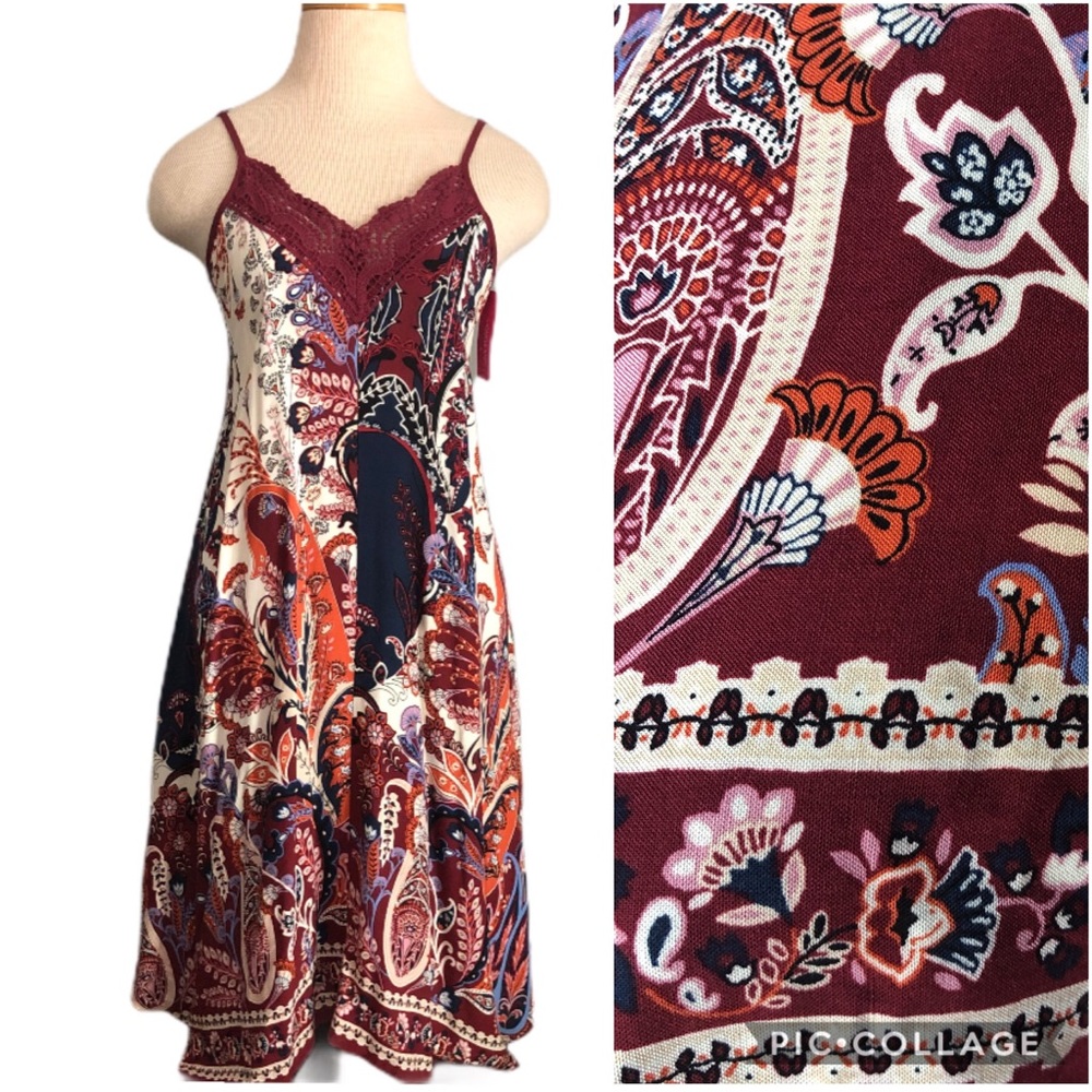 Paisley Crochet Dress Xhilaration NWT